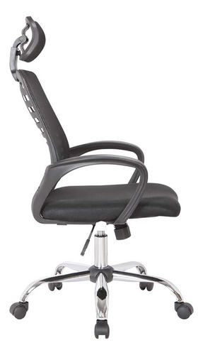 Silla Rex Para Oficina Regulable Con Cabezal Lino Mesh Operativa Negro Ballsellings