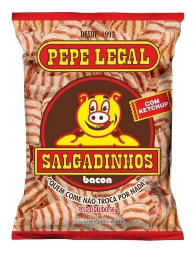 Salgadinho Sabor Bacon 50g Com Ketchup  - Pepe Legal 