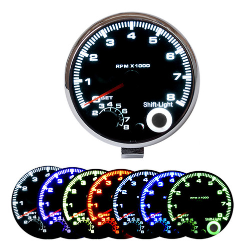 Tacometers Colors Universal Light Black Car. Luz.. 75 Pulgad