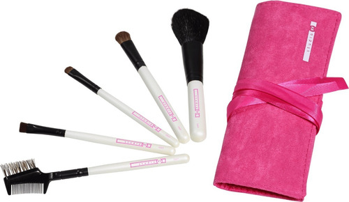 Kit Pincéis Klassvough Sweet Pink C/5 Pincéis Cor Branco