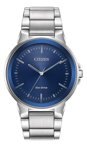 Citizen Eco Drive Axiom Steel Bj6510-51l Color de la correa Plata Color del bisel Plata Color del fondo Azul