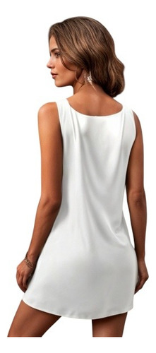 Vestido Casual Básico Corto Cuello Redondo Sin Mangas #224