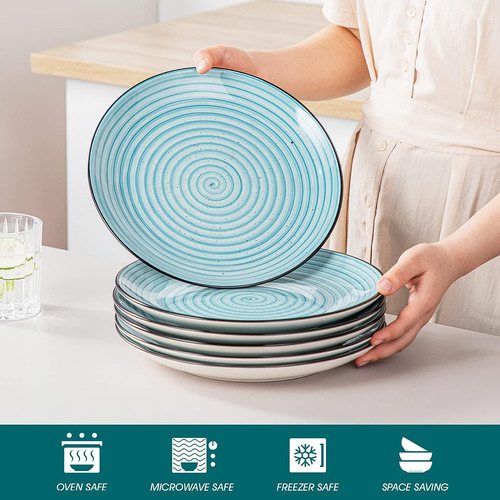 Set Platos Cerámica 26.67 Cm Redondo 6 Pcs Aperitivo