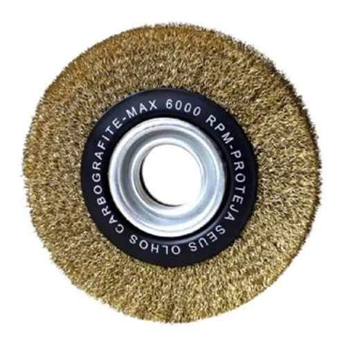 Escova Aco Brasfort Circular Moto Esmeril Latonada 6x1 Cor Dourado