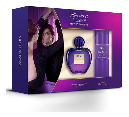 Perfume Cofre Her Secret Desire A. Banderas 80ml + Deo 150ml