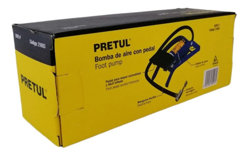 Imagen 5 de 6 de Bomba De Pedal Para Inflar, 58 Psi, Pretul 21693