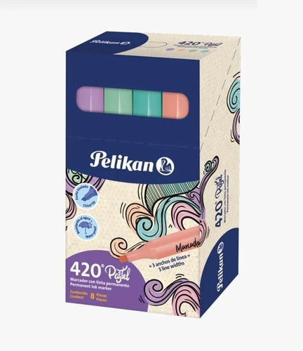 Marcador Pelikan Pastel X 8 Unidades Original