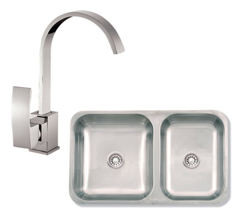 Combo Grifería Bacha Gourmet Radison Cocina Mi Pileta Acero