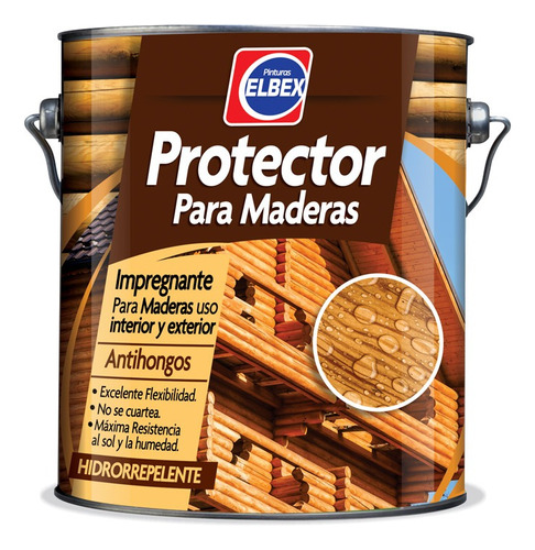 Protector De Madera Elbex 3.6 L Exterior Interior 8 Colores.