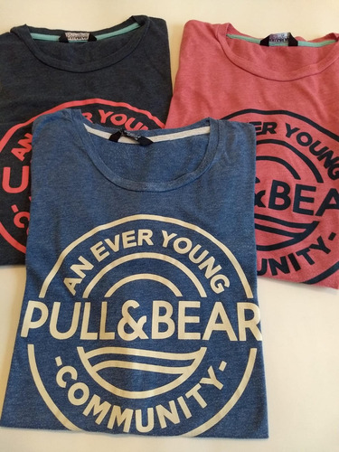 Remeras Hombre Pull And Bear   T M   Usadas Excelentes!!