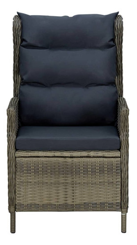 Silla De Jardín Reclinable Cojines Ratán Marrón Reclinable Color Café