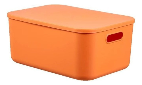 Caja Organizadora Plástico C/tapa 36x25x16cm -varios Colores Color Naranja