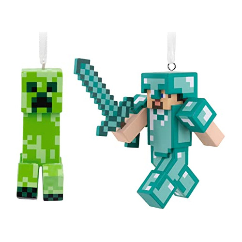 Adornos De Navidad   Diamond Armor Steve Y Creeper, Con...