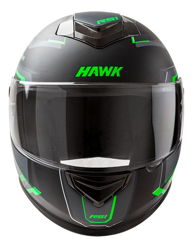 Casco Para Moto Integral Hawk Rs1 Alpha Negro Mate Gris