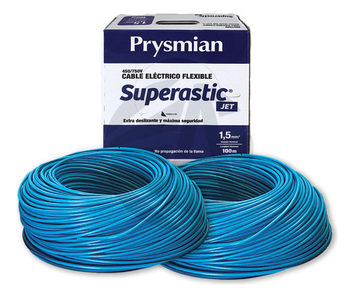 Cable Unipolar Prysmian 1.5mm X2 Rollos Celeste X100mts Ea