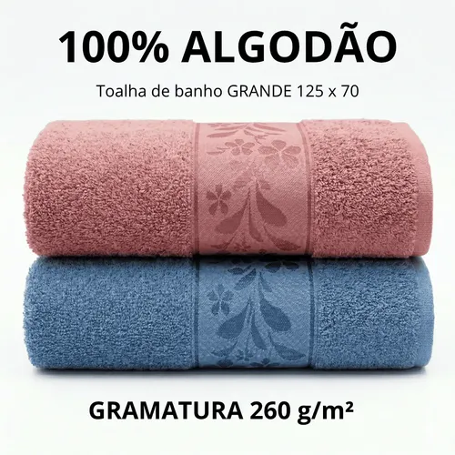 2 Toalhas De Banho Kit Casal Ele E Ela 100% Algodão