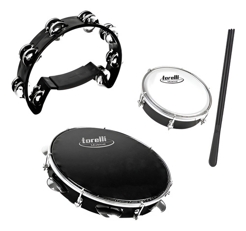 Kit Pandeiro Tp301 + Tamborim Tt404 + Pandeirola Tp315