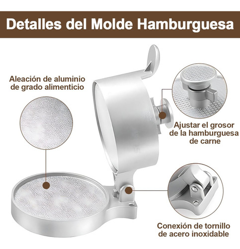 Molde Hamburguesa Prensa Hamburguesa Antiadherente Burger