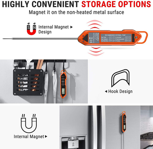 Imagen 7 de 8 de Termometro Digital Cocina Thermopro Liquidos Carne Tp-15h