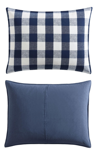 Juego De Edredón Individual Reversible De Algodón Azul