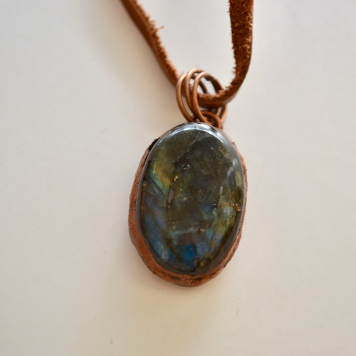 Imagen 5 de 8 de Collar Piedra Labradorita, Signo Zodiacal Cancer, Cod1