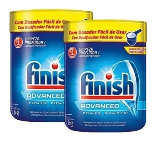 Kit C/2 Unidades Lava Louças Em Po Finish Advanced Power 1kg