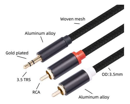 // Rca A 3,5 Mm Y Splitter Altavoz Audiophiles 1,8 Millones