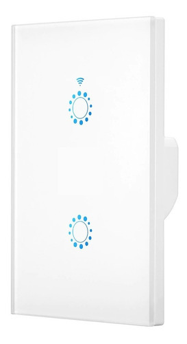 Interruptor Wifi Tactil Vidrio Blanco 2 Canales Smartlife