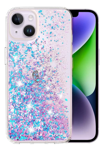 Funda Para iPhone 13/14 - Brillos Violeta/azul