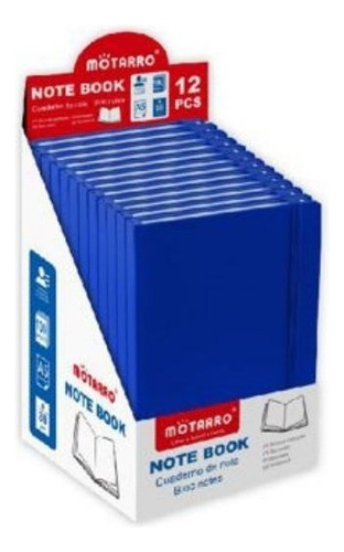 12 Libretas Mayoreo Agendas Cuadernos De Notas Rayas 21x14cm Color Azul