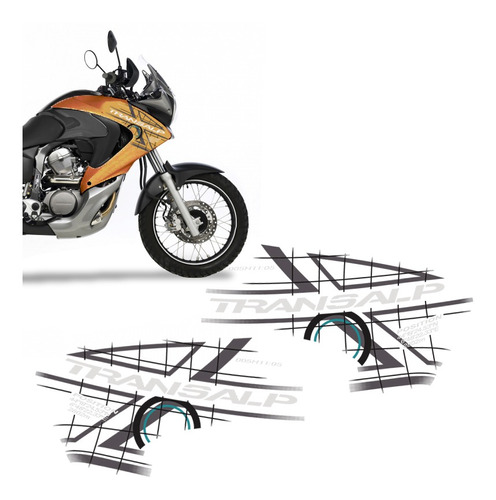 Kit Adesivos Faixa Tanque Moto Honda Transalp 2011 Até 2012