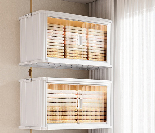Cajas Organizadoras Ropa Plegables 2 Niveles Con Puertas L Blanco