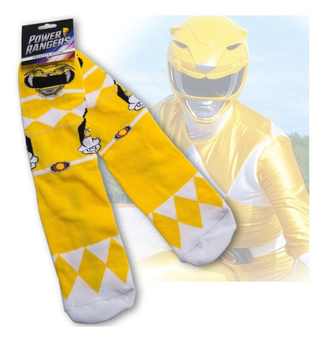 Imagen 1 de 3 de Medias Largas Power Rangers Ranger Amarillo Muy Lejano