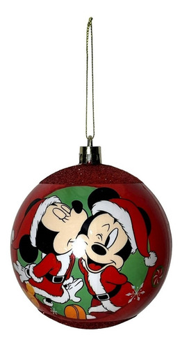 02 Bolas Enfeite Árvore Natal Minnie Mickey Original Disney