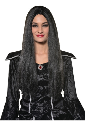 Peluca Mortificia Los Locos Addams Disfraz Halloween Terror