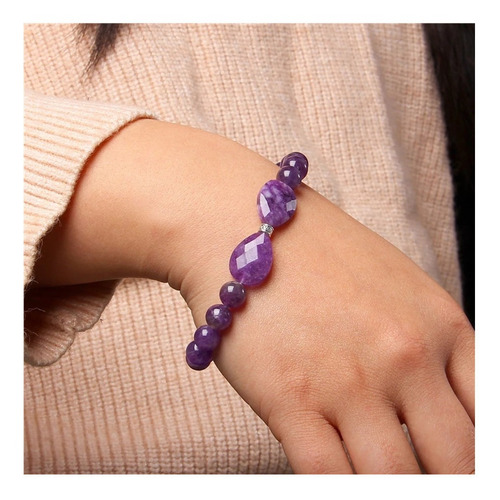 Imagen 3 de 4 de Pulsera Hemosa Y Fina De Amatista