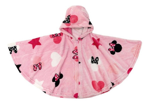 Poncho Niña Minnie Mouse 3-4 Años Suavecita Chiqui Mundo