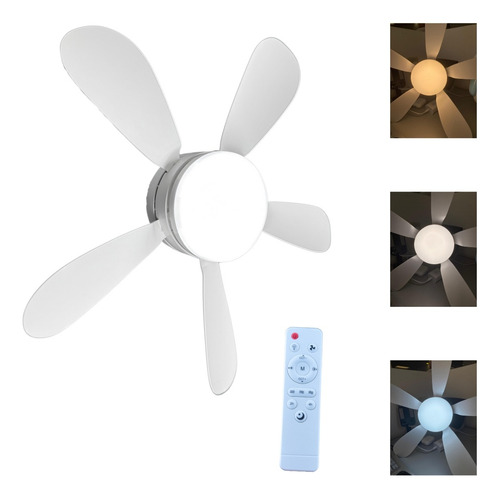 Abanico Ventilador Foco Techo Aspas Interiores Blanco
