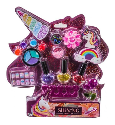 Imagen 1 de 2 de Set De Maquillaje Infantil Unicornio Esmaltes Único Ltf Shop