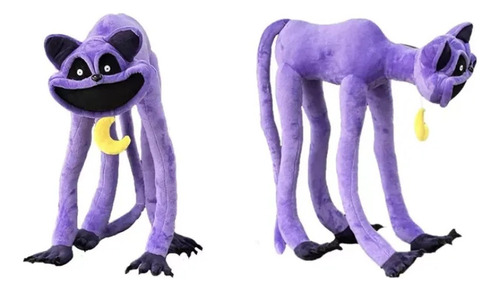 Peluche Gato Violeta Patas Largas Critters Sonrientes