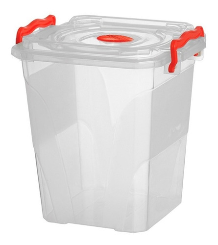 3 Caixa Box Org. Mantimentos Quadrado 5 Litros C/ Trava 466 Cor Natural