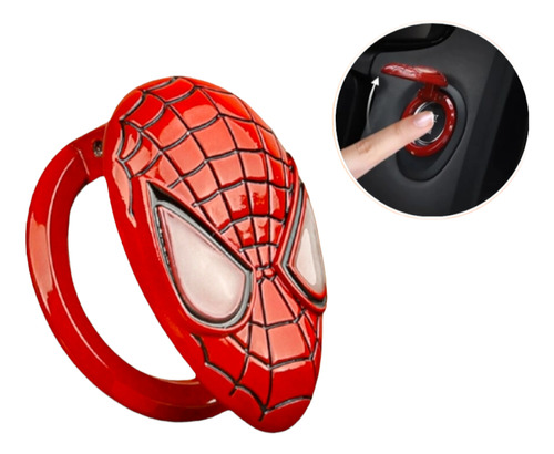 Cubierta De Boton De Encendido Spiderman Rojo