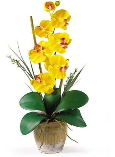 Arreglo De Flor De Seda De Orquídea Phalaenopsis Natural