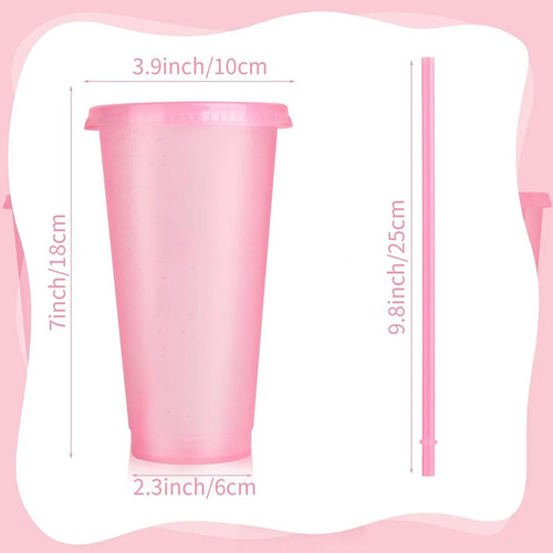Vasos Reutilizables Con Tapa Y Popote Para Fiestas