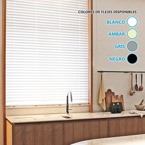 Cortina Palmer Veneciana De Aluminio 100x120 Cm 4 Colores Blanco