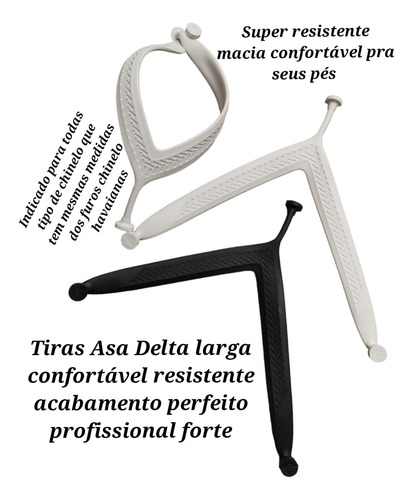 5 Par Correia Para Chinelo Asa Delta Serve Em Havaianas Powe Branco 2 Cm 4142 Cm
