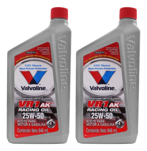 Kit 2 Litros Aceite Motor Multigrado 25w50 Valvoline