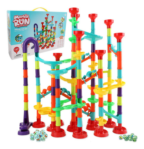 Pista Canicas Bloques De Construcción Juegos Niños 197 Pzs