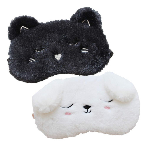 Shinywear 2 Máscaras Para Dormir, Gato Negro Y Perro Blanc.