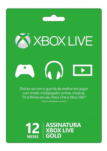 Imagem 1 de 1 de Xbox Live Gold 12 Meses Br Xbox 360 - Xbox One